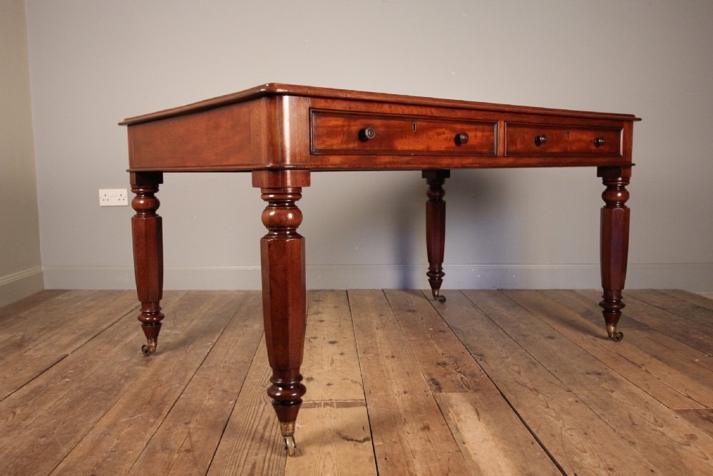 19th C Mahogany Library Partners Desk View II