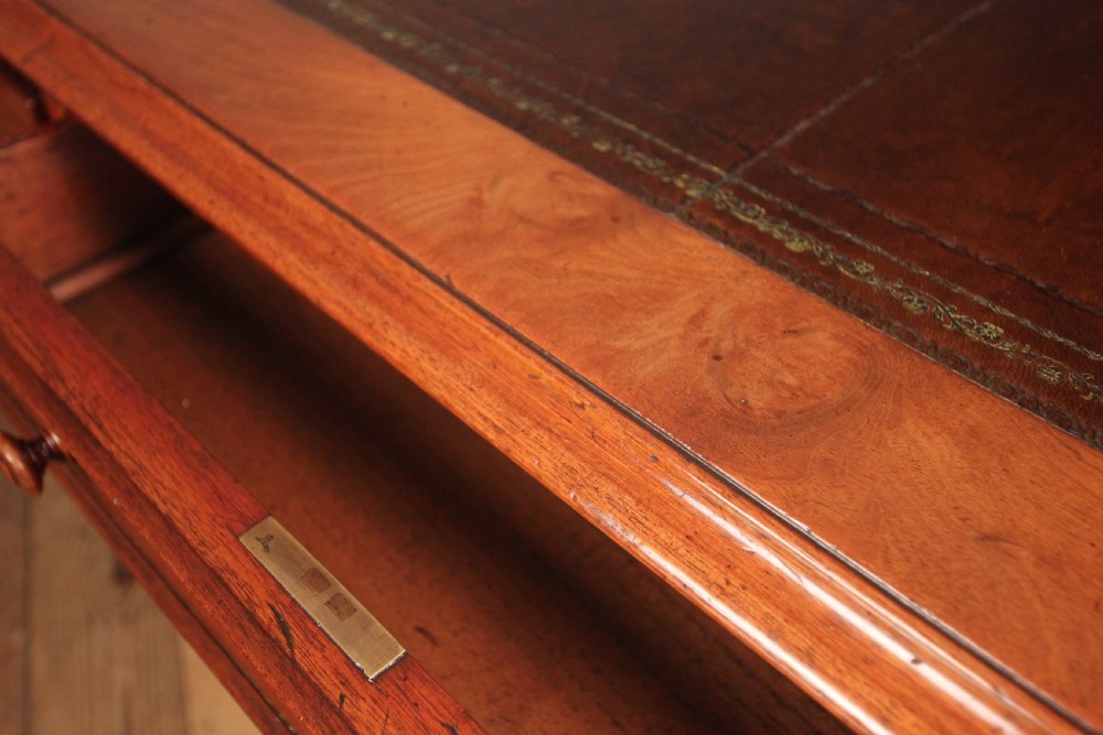 19th C Mahogany Library Partners Desk View VI