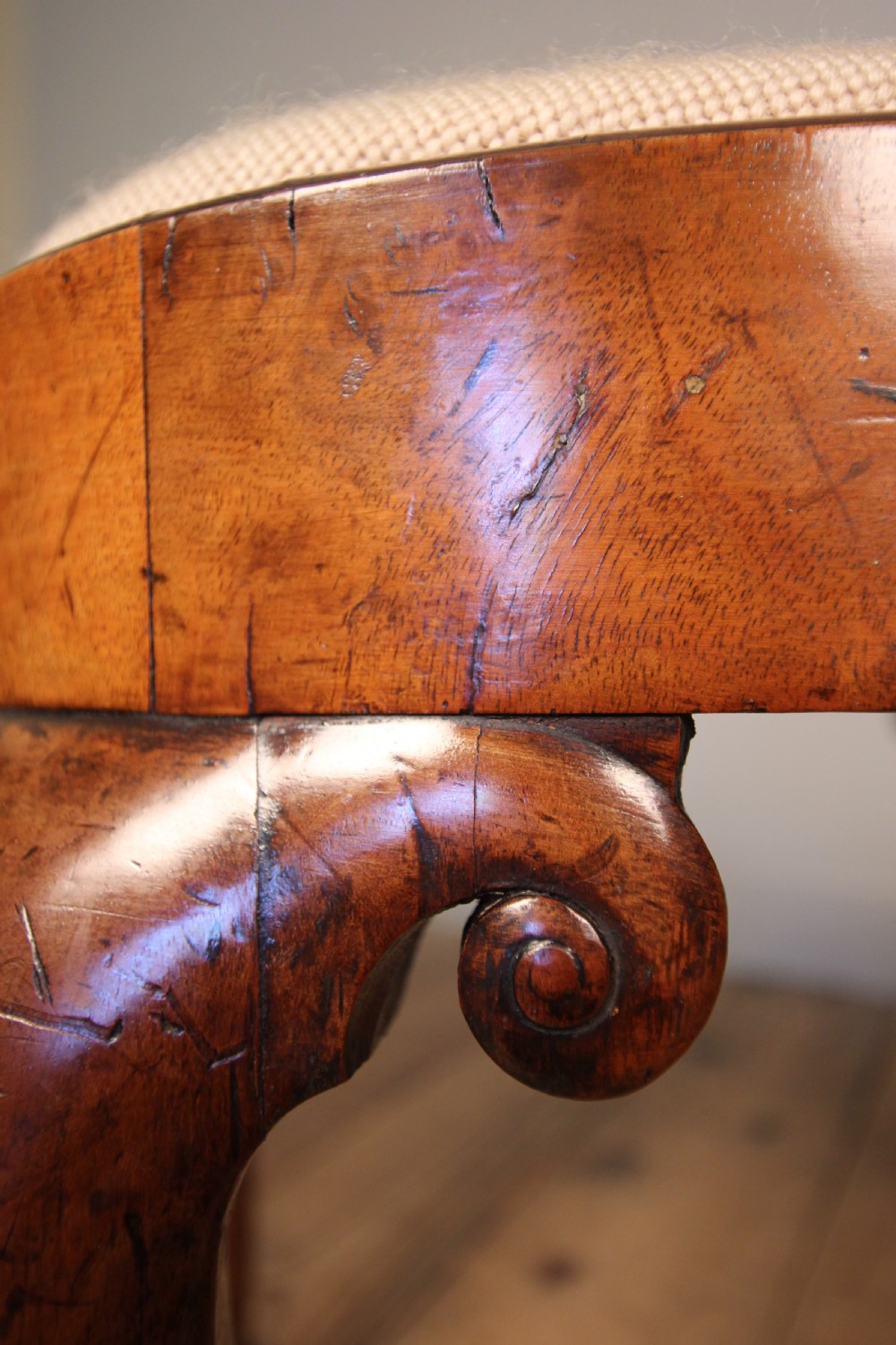 Rare George II Walnut Oval Stool View IV