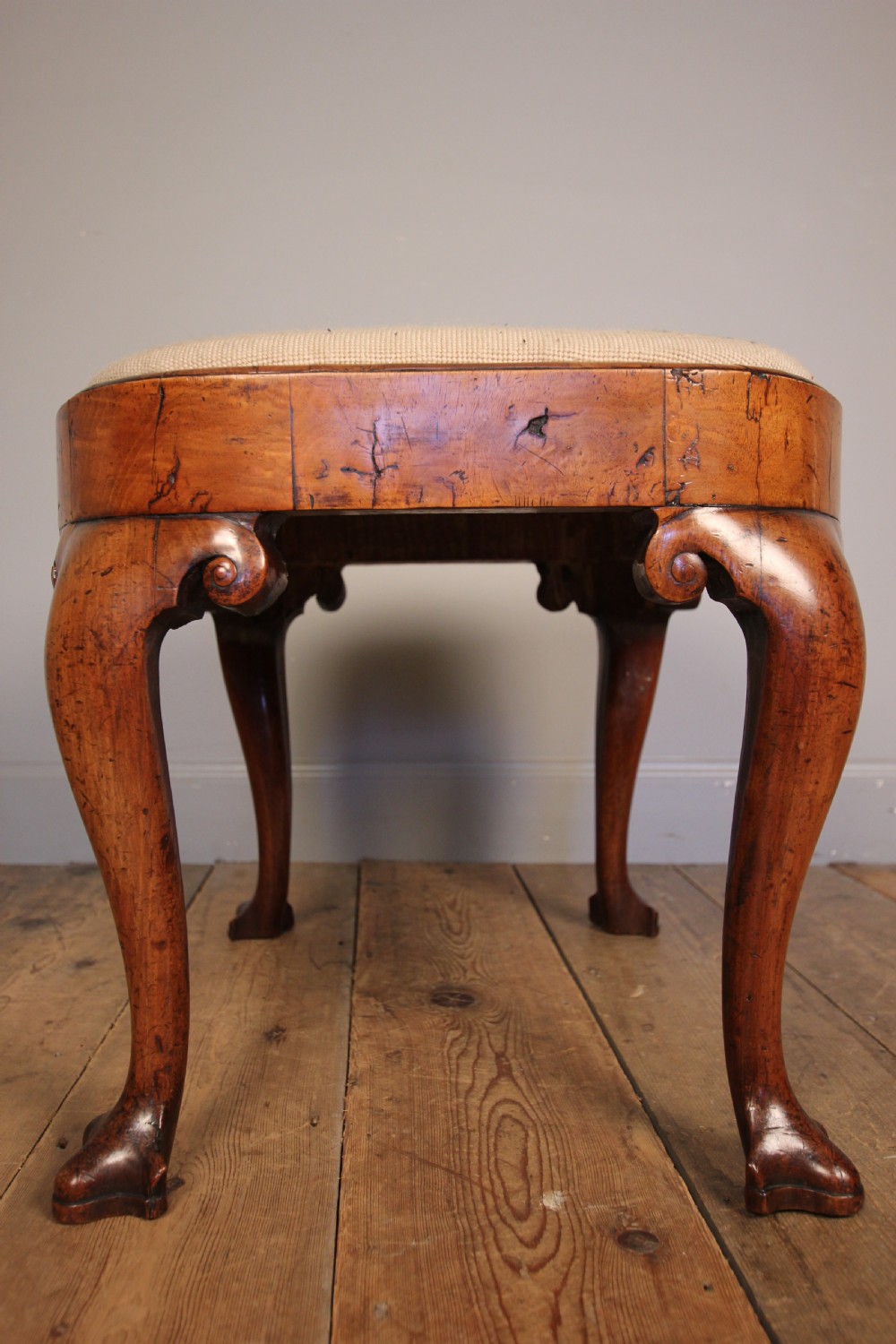 Rare George II Walnut Oval Stool View V
