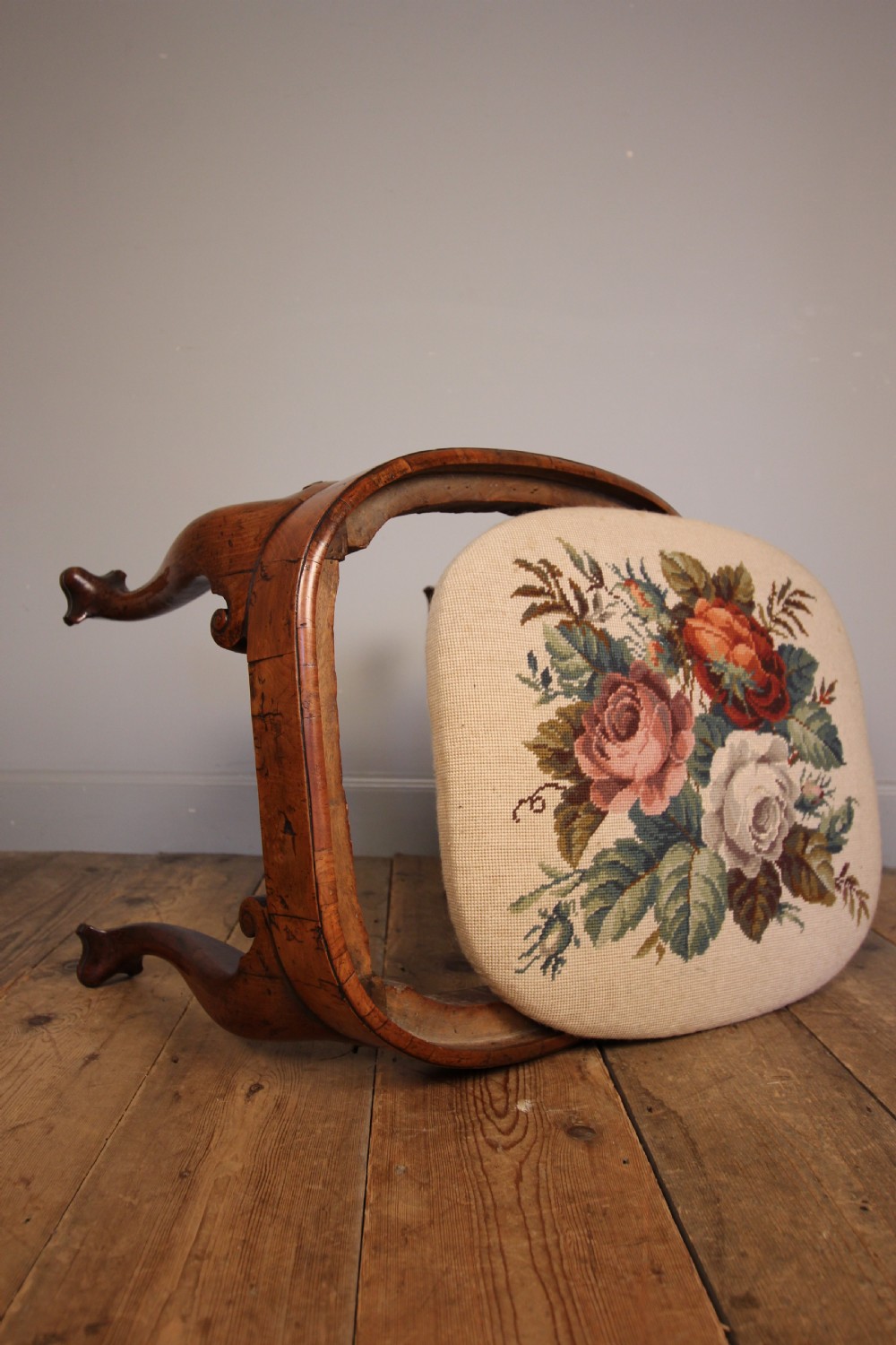 Rare George II Walnut Oval Stool View VIII