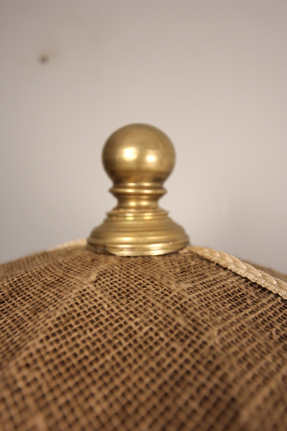 Large Pair of Brass Lamps with original shades View V