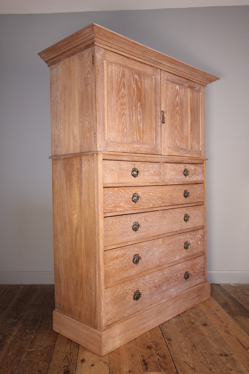Stylish Arts & Crafts Oak Cabinet on Chest  Tallboy View II