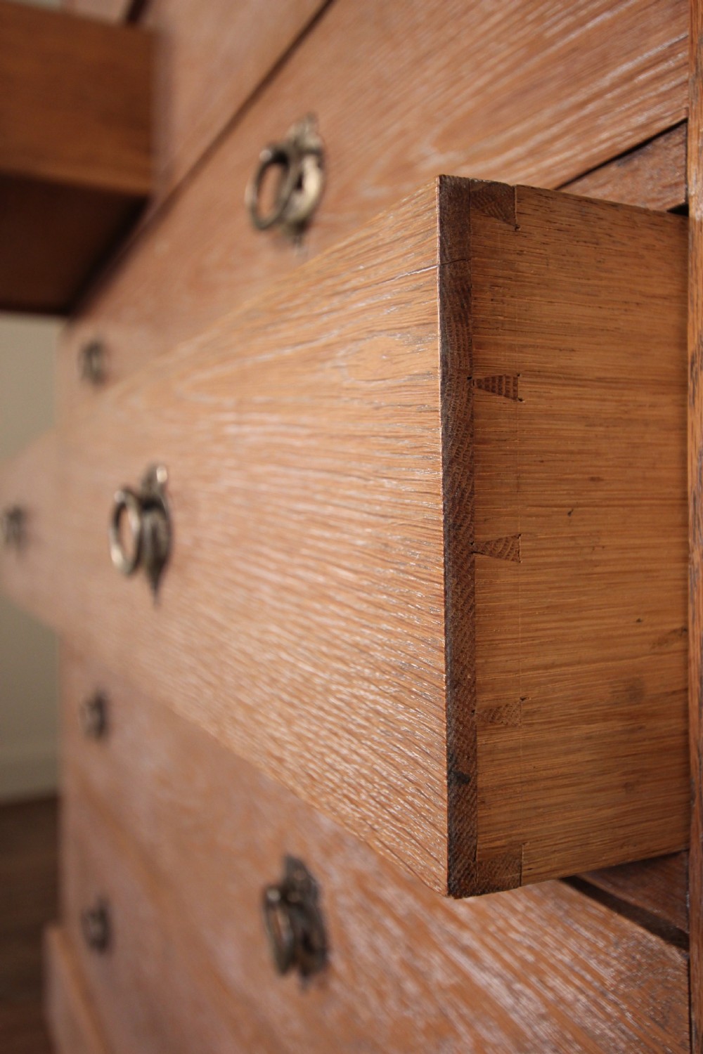Stylish Arts & Crafts Oak Cabinet on Chest  Tallboy View VI
