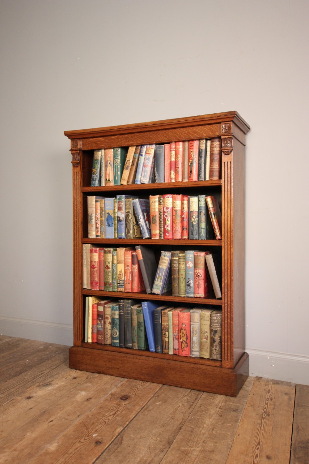 19th C Oak Dwarf Bookcase View II
