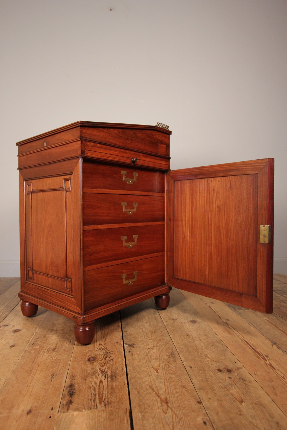 Rare Chinese Export Regency Pearwood (Huanghuali) Davenport View II
