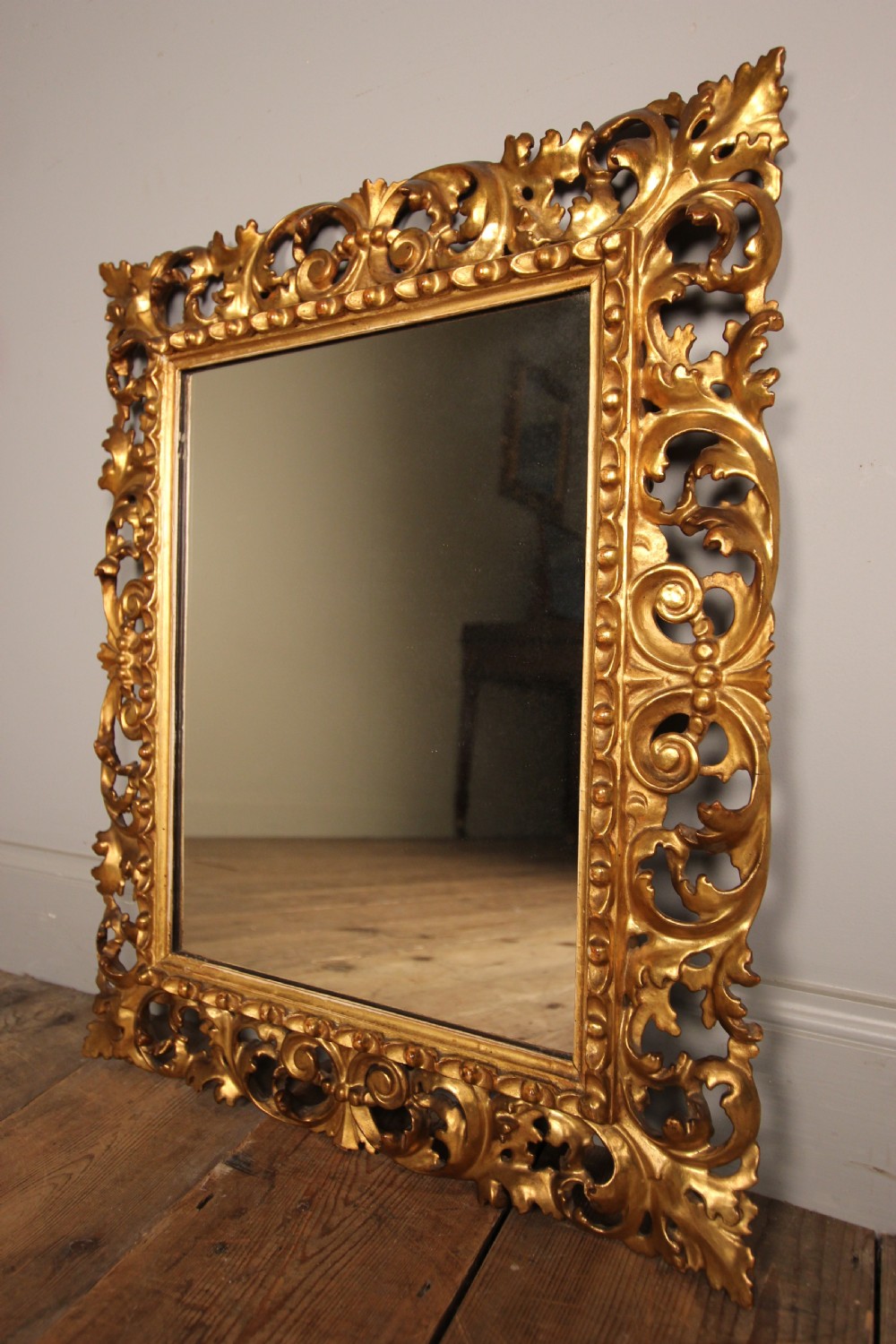 19th C Giltwood Florentine Mirror View II