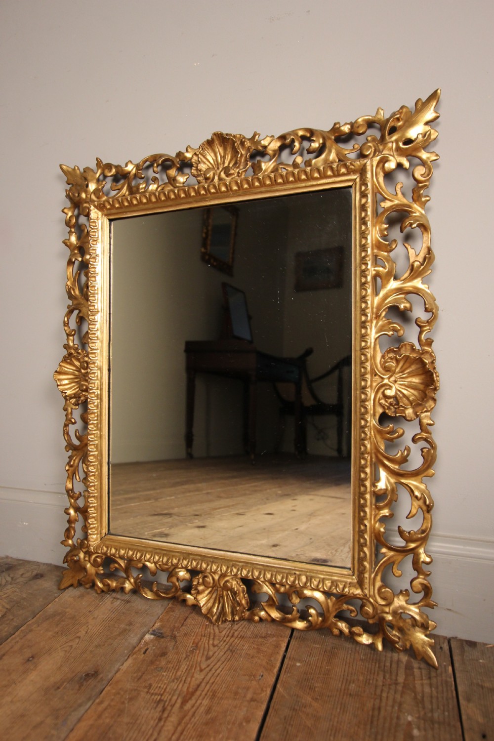 19th C Giltwood Florentine Mirror View VIII