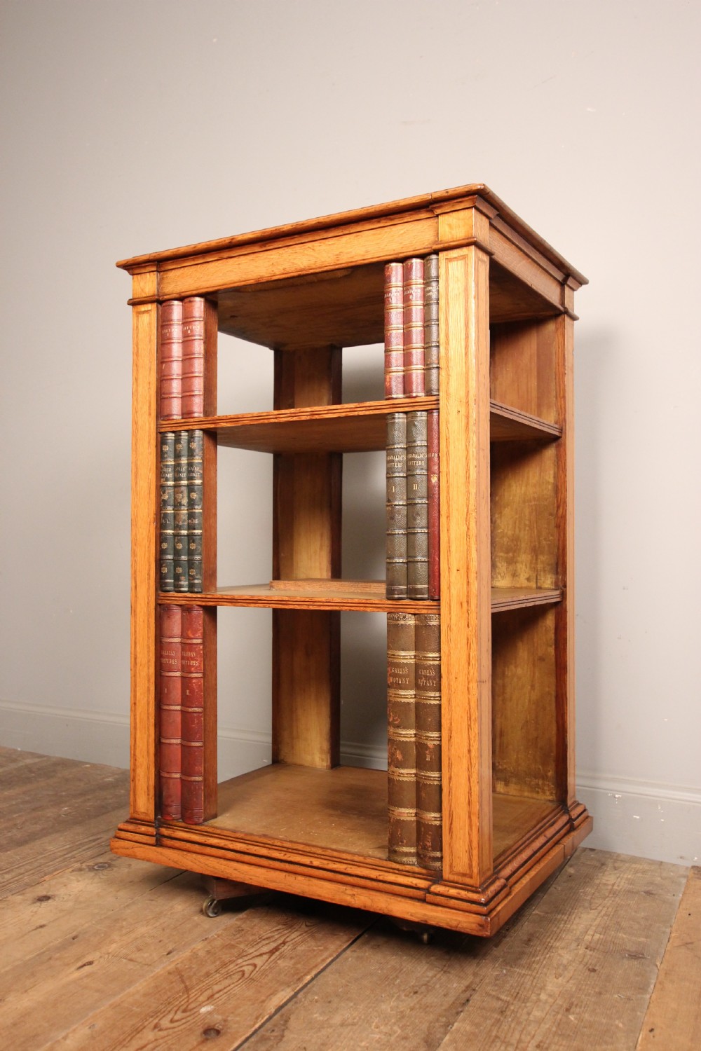 Super Oak Pedestal Open Bookcase atb. Gillows