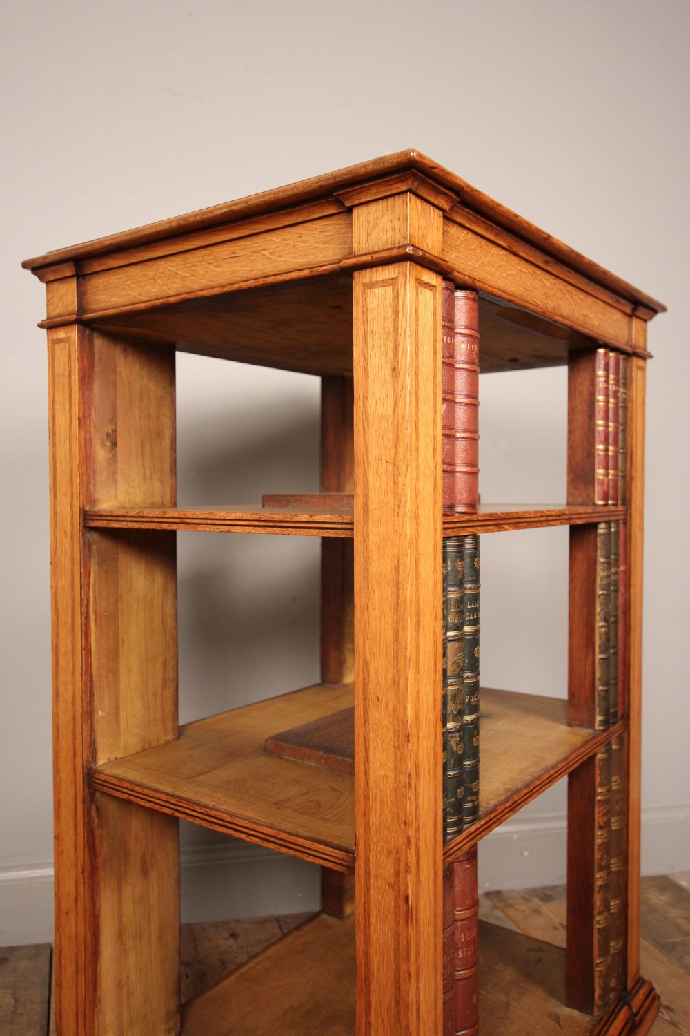 Super Oak Pedestal Open Bookcase atb. Gillows View IV