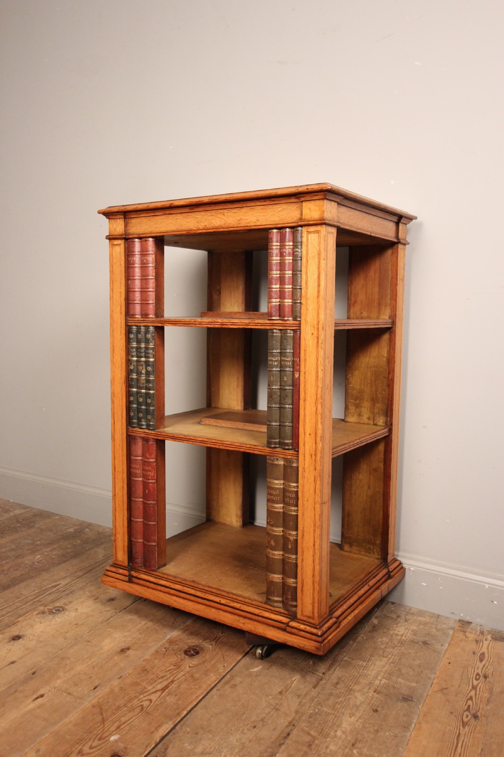 Super Oak Pedestal Open Bookcase atb. Gillows View VI