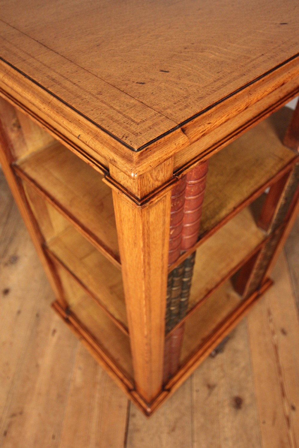 Super Oak Pedestal Open Bookcase atb. Gillows View VIII