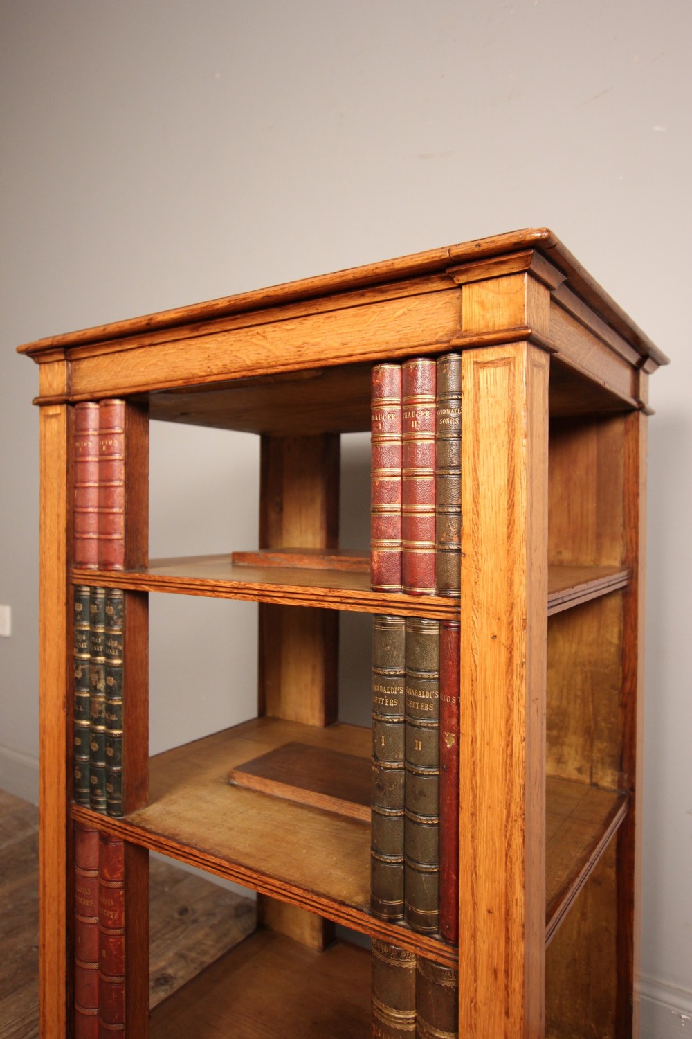 Super Oak Pedestal Open Bookcase atb. Gillows View IX