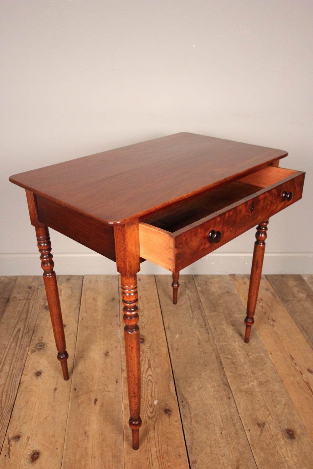 19th C Mahogany Single Drawer Side Table View II