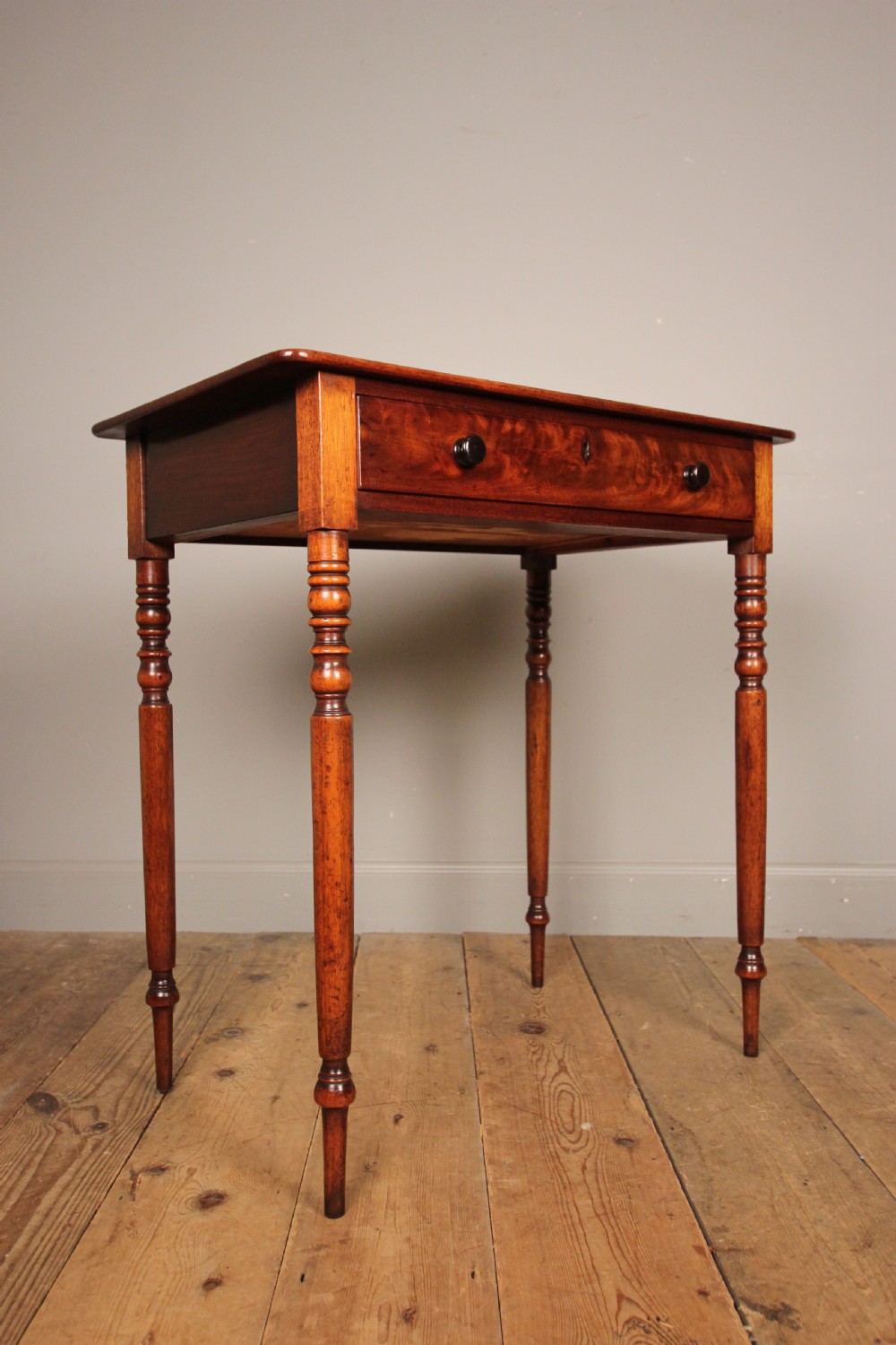 19th C Mahogany Single Drawer Side Table View V