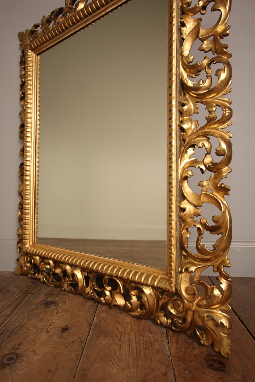Large 19th C Giltwood Florentine Mirror View V
