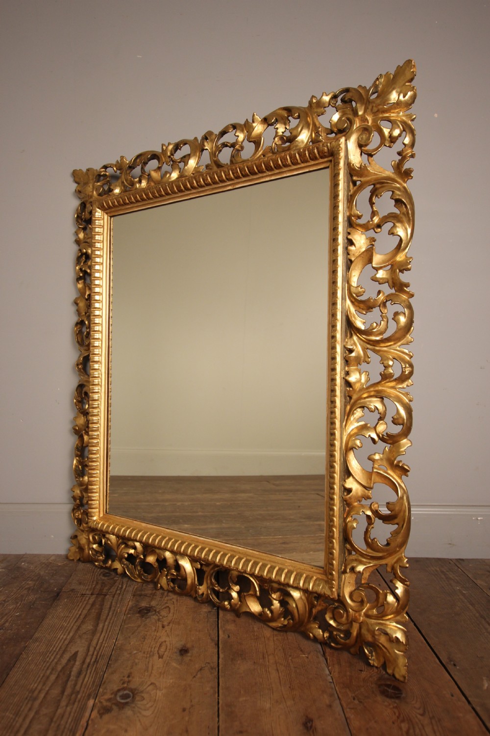 Large 19th C Giltwood Florentine Mirror View VI