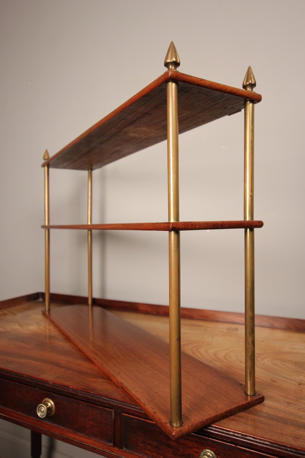 Campaign Military Teak Hanging Wall Shelves