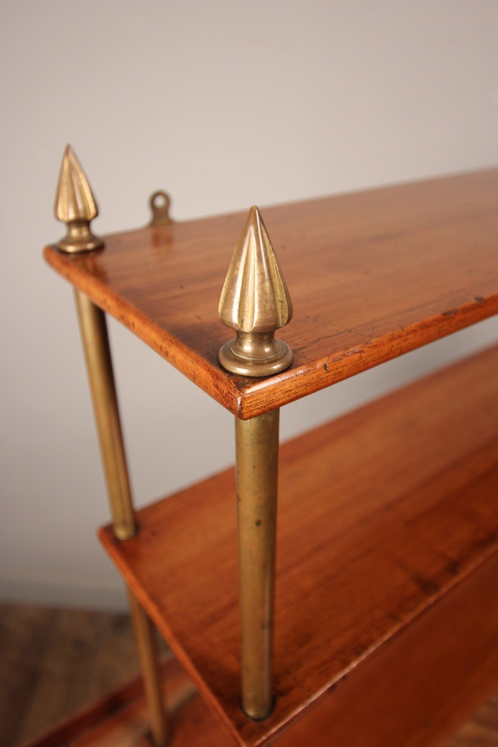 Campaign Military Teak Hanging Wall Shelves View IV