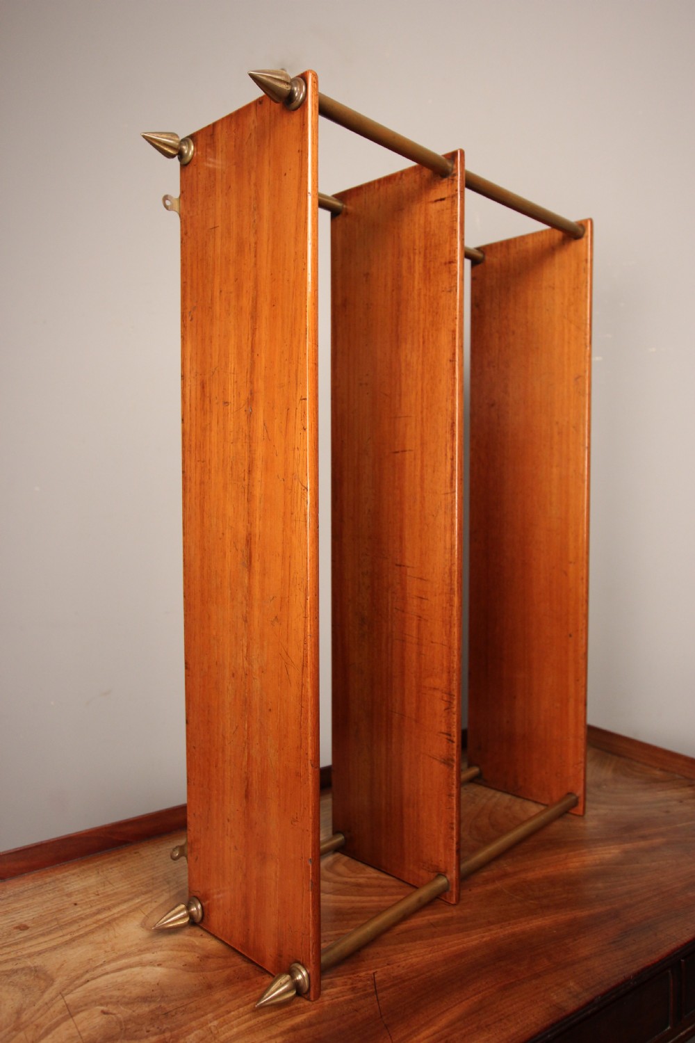 Campaign Military Teak Hanging Wall Shelves View V