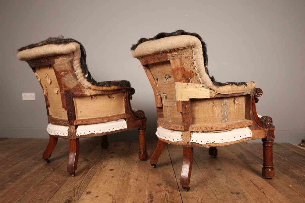 A Superb Pair English Oak Library Armchairs View IV