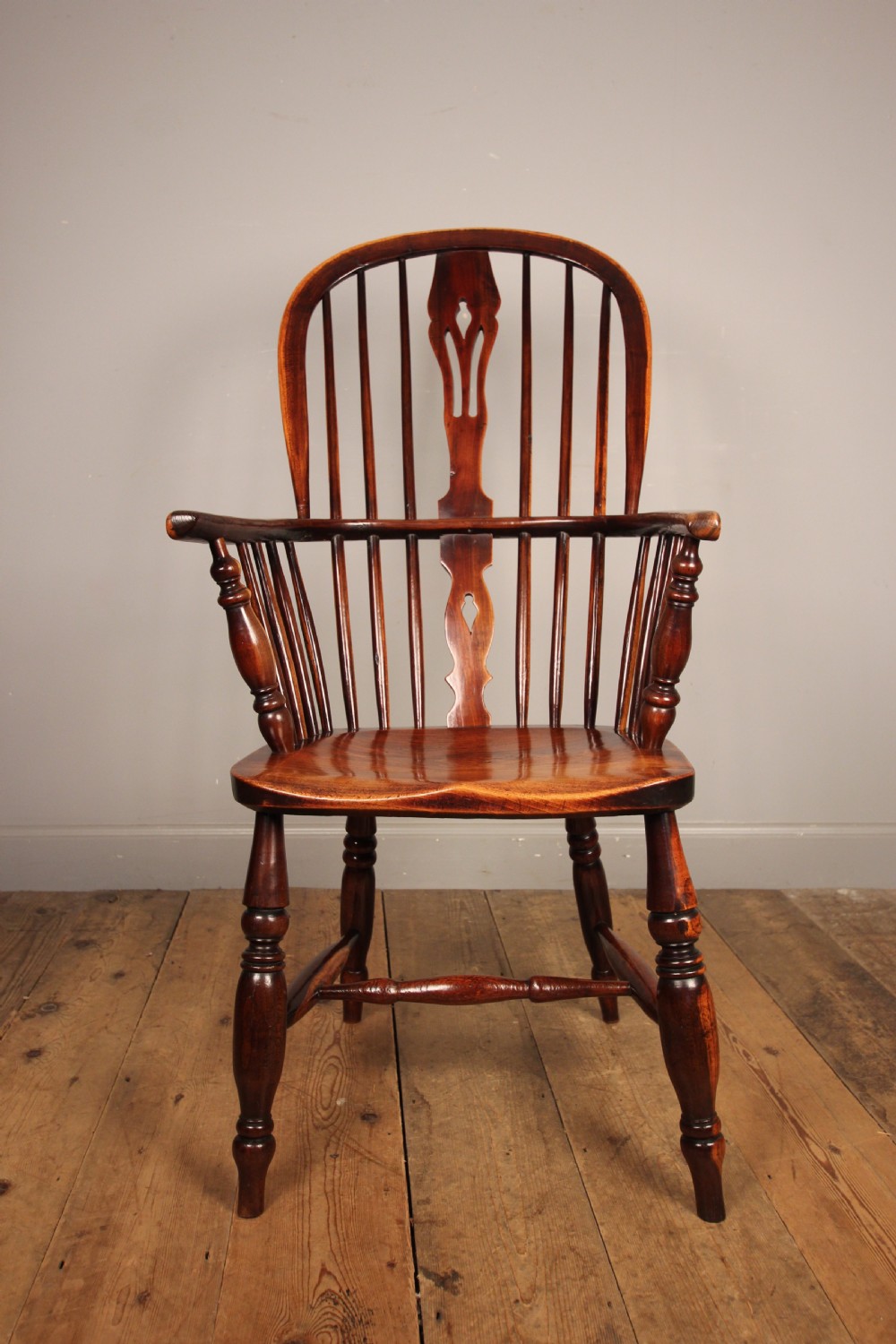 Lancashire High Back Elm Windsor Chair View II