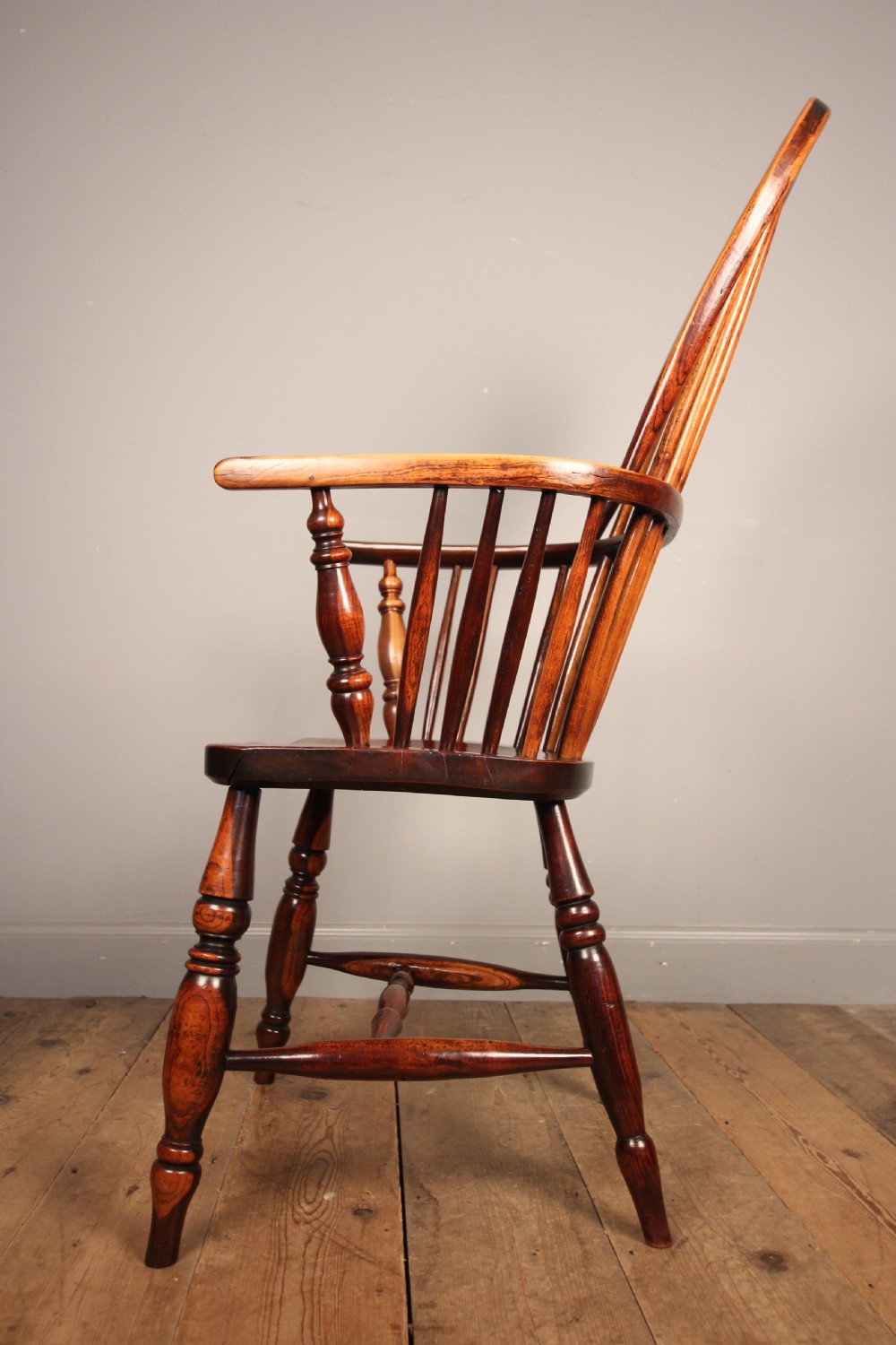 Lancashire High Back Elm Windsor Chair View III