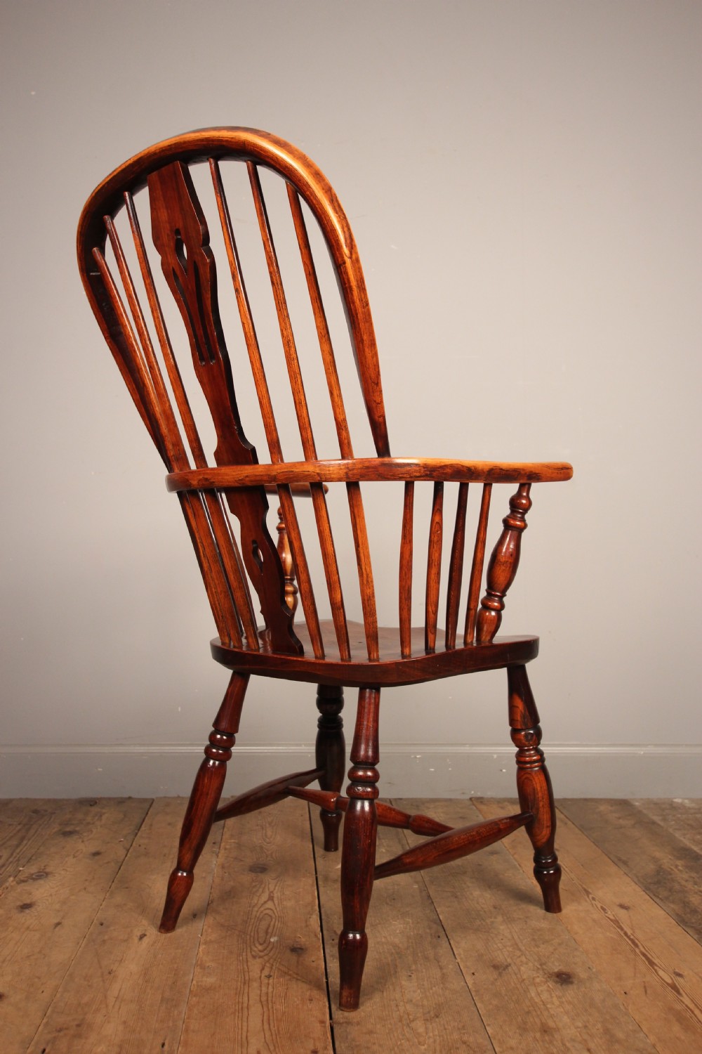 Lancashire High Back Elm Windsor Chair View IV