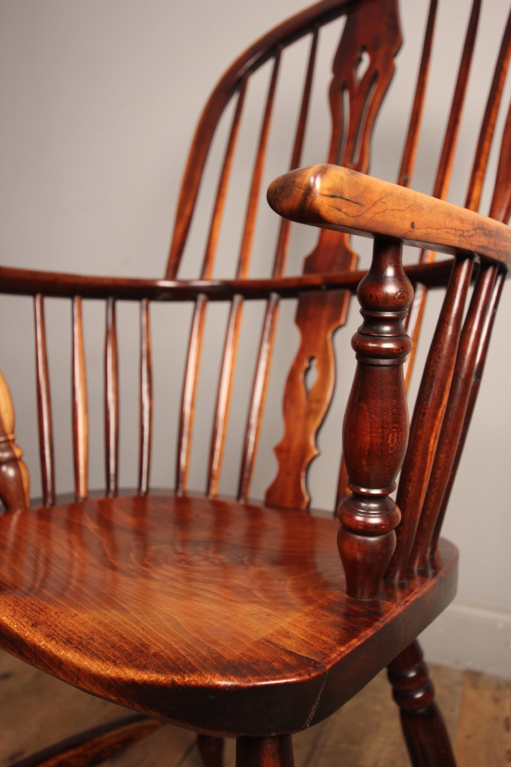 Lancashire High Back Elm Windsor Chair View VI