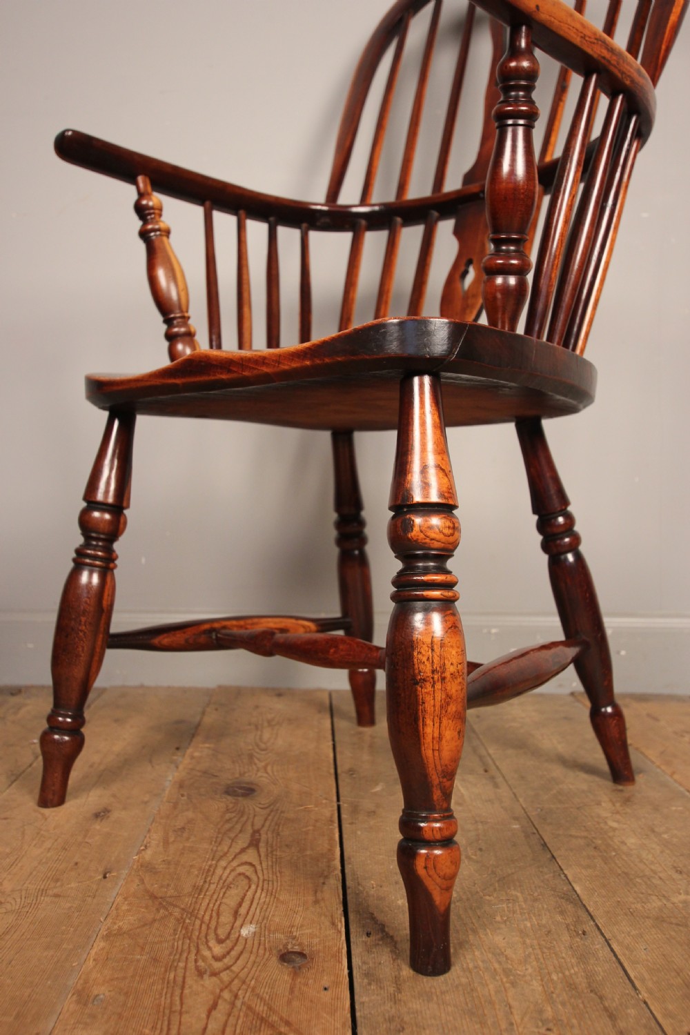 Lancashire High Back Elm Windsor Chair View VII