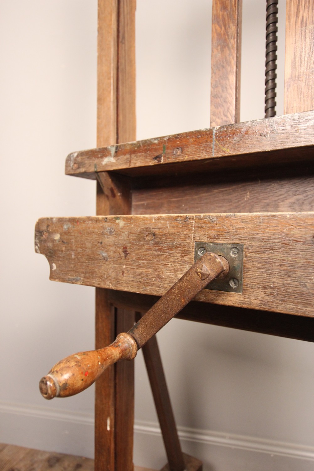 19th Century English Oak Artists Easel View VIII