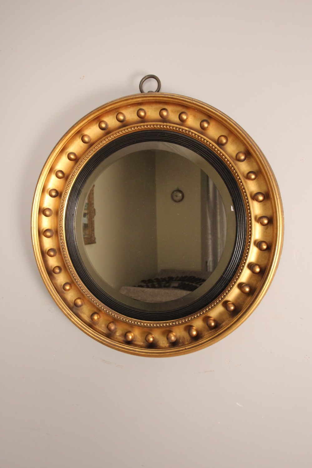 Large 19th C Giltwood Circular Mirror