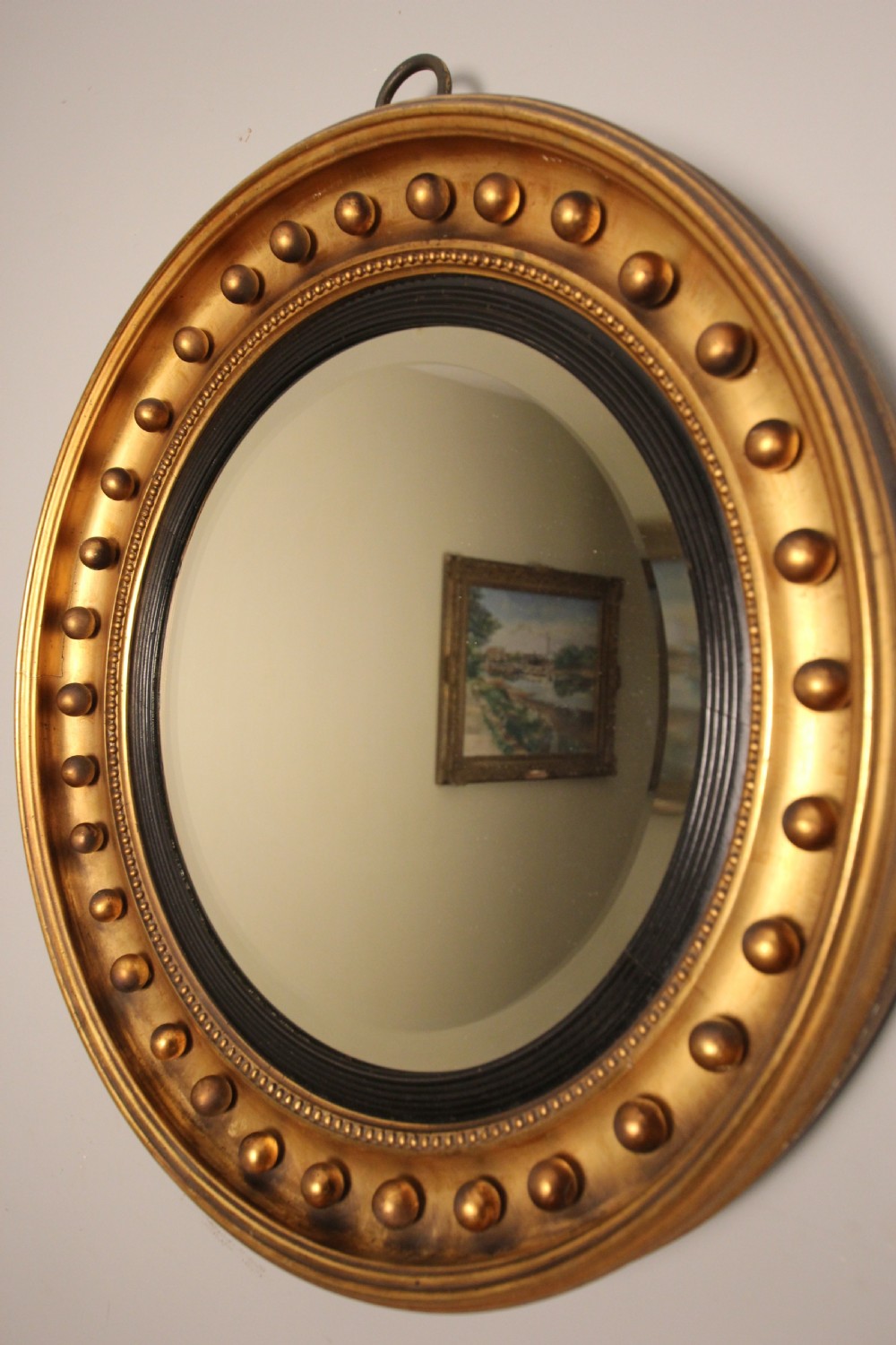 Large 19th C Giltwood Circular Mirror View II