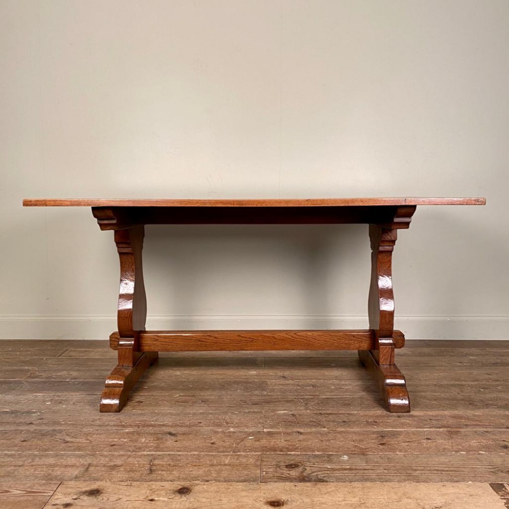 Edwardian Solid Oak Farmhouse Table