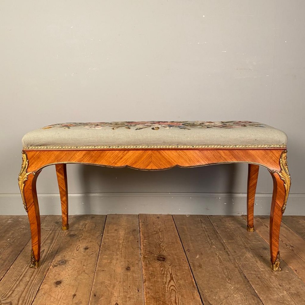 Fine  Quality 19th C Kingwood & Ormolu Stool
