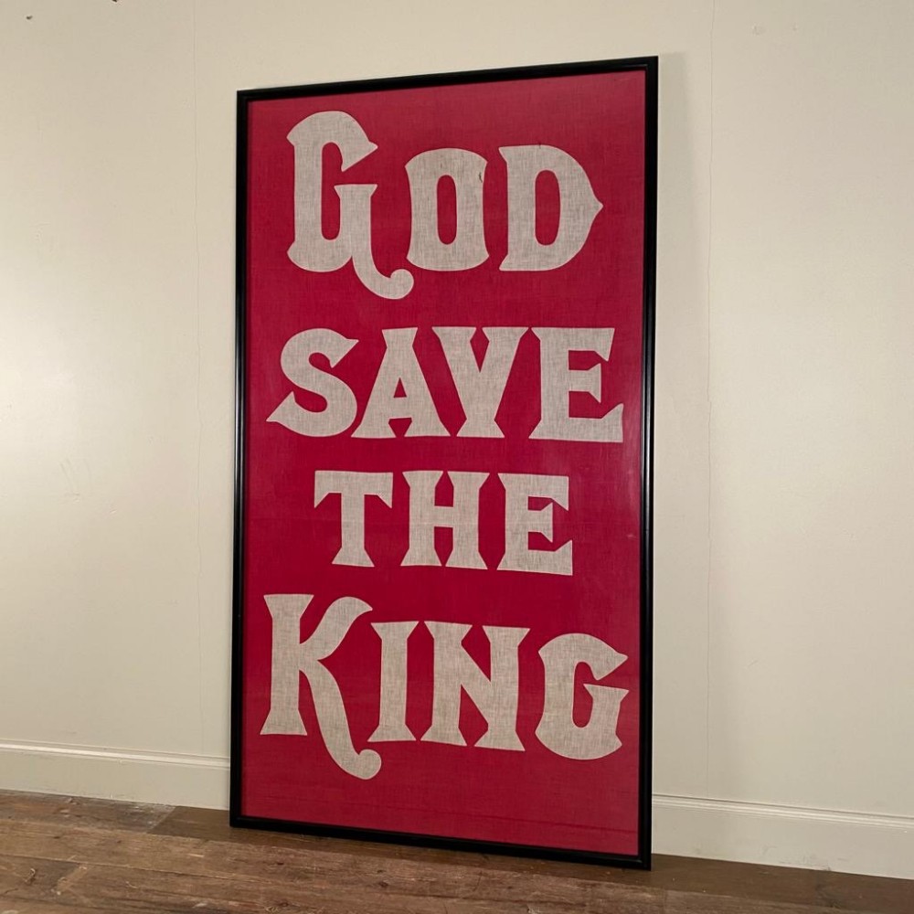 Genuine God Save The King framed flag- 1937