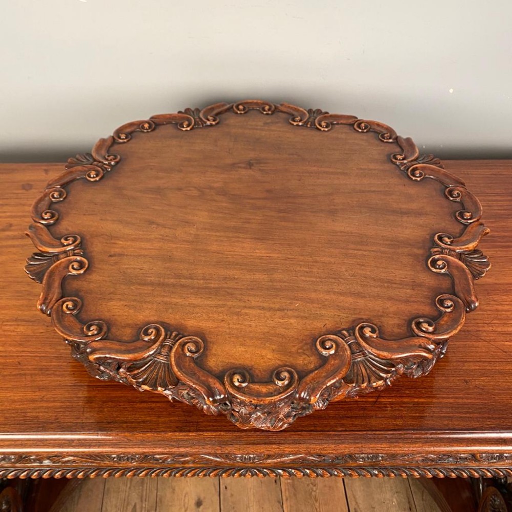 19th C Walnut Country House Lazy Susan