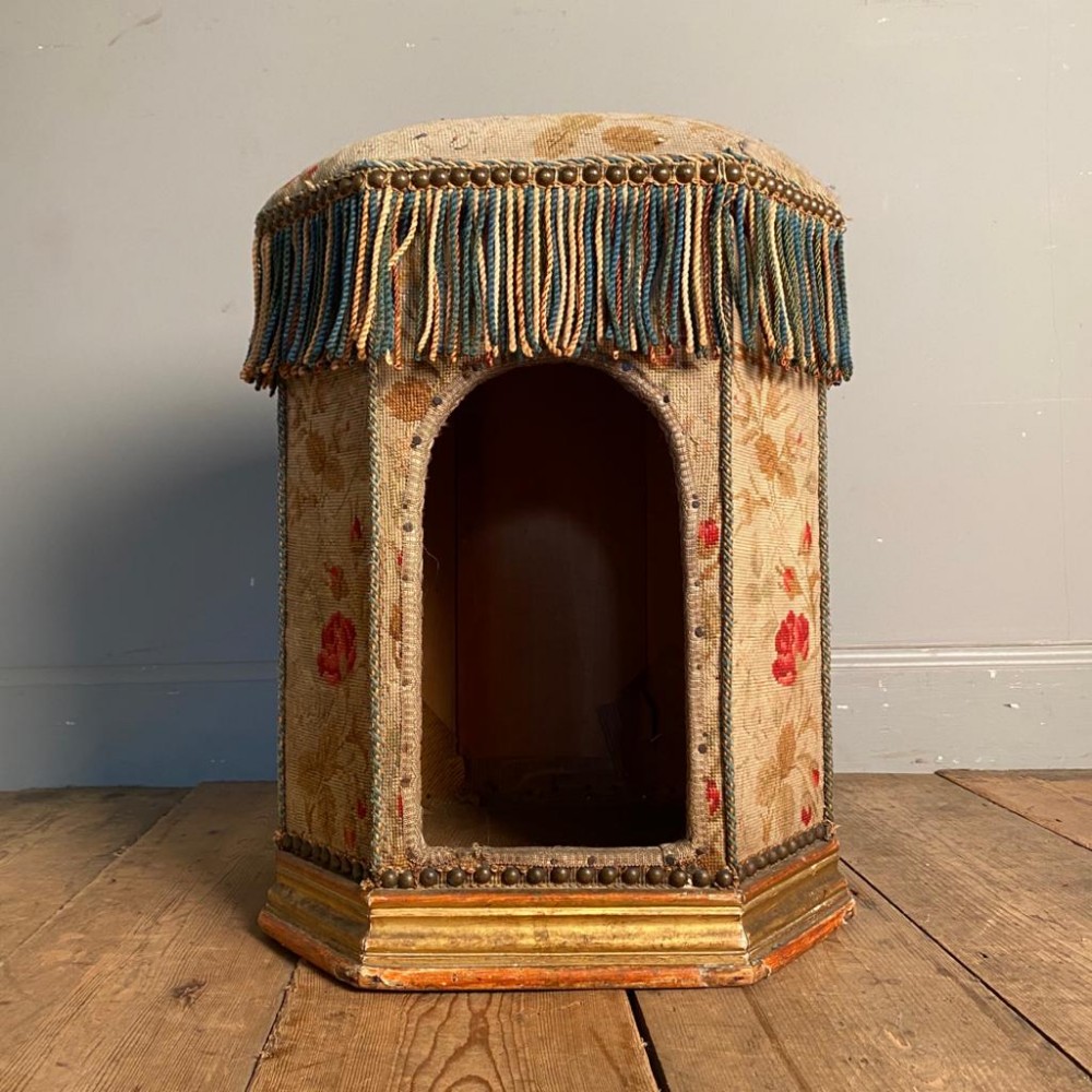 Incredibly Rare 19th C Cat Bed Box Stool