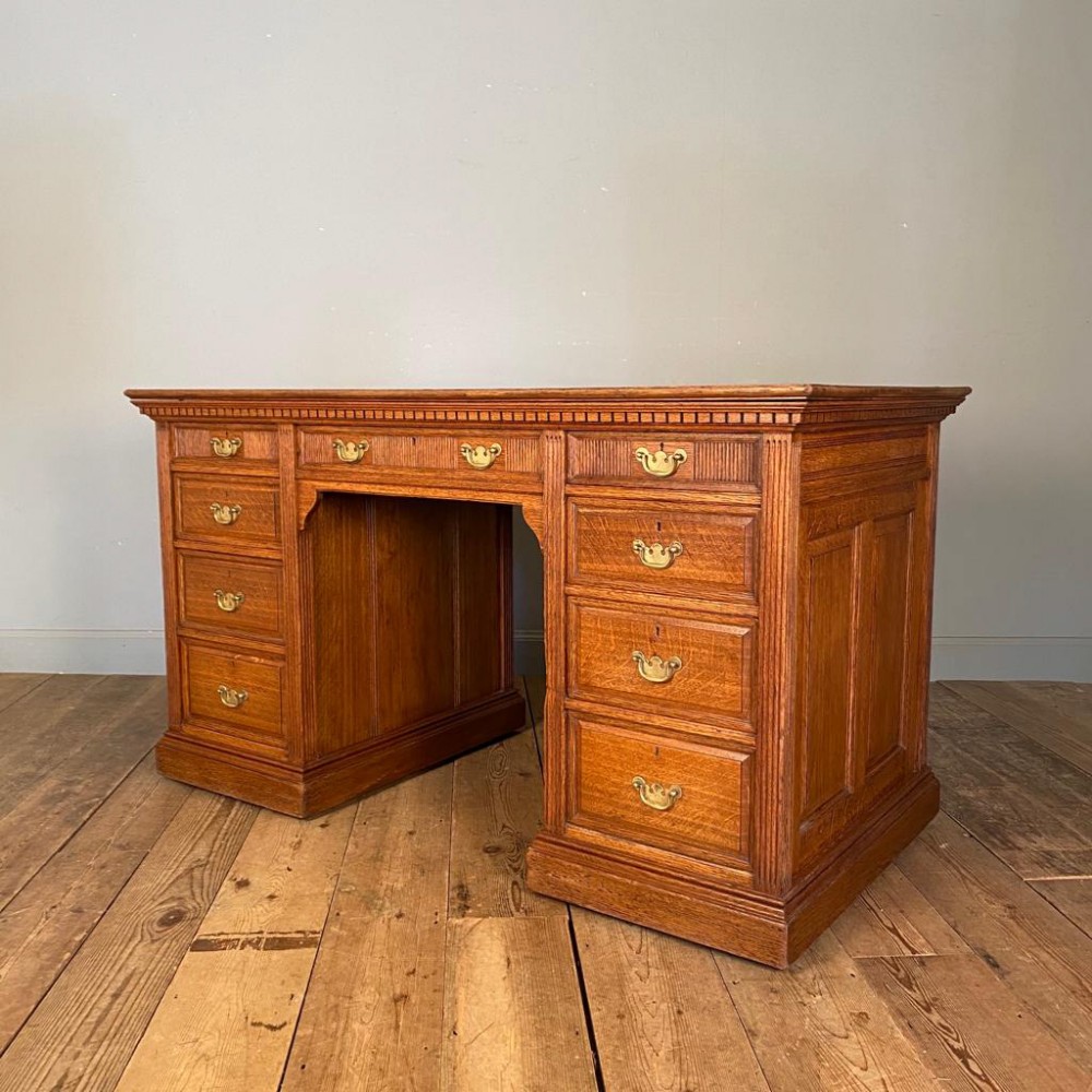 Small Gillows Oak Partners Desk