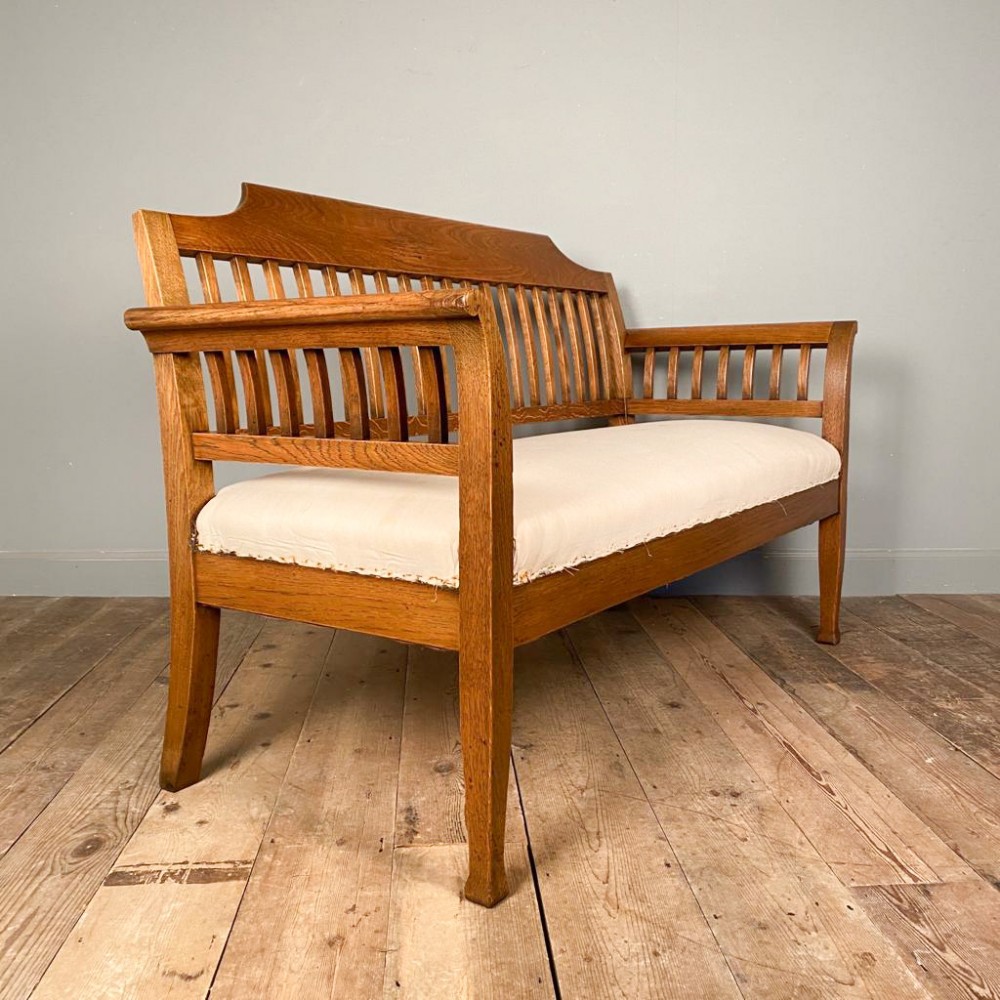 Heals Style Solid Oak Hall Bench