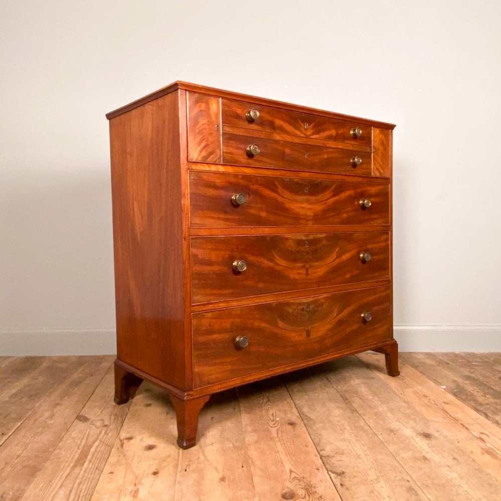 Small Georgian Mahogany Secretaire Chest of Drawers