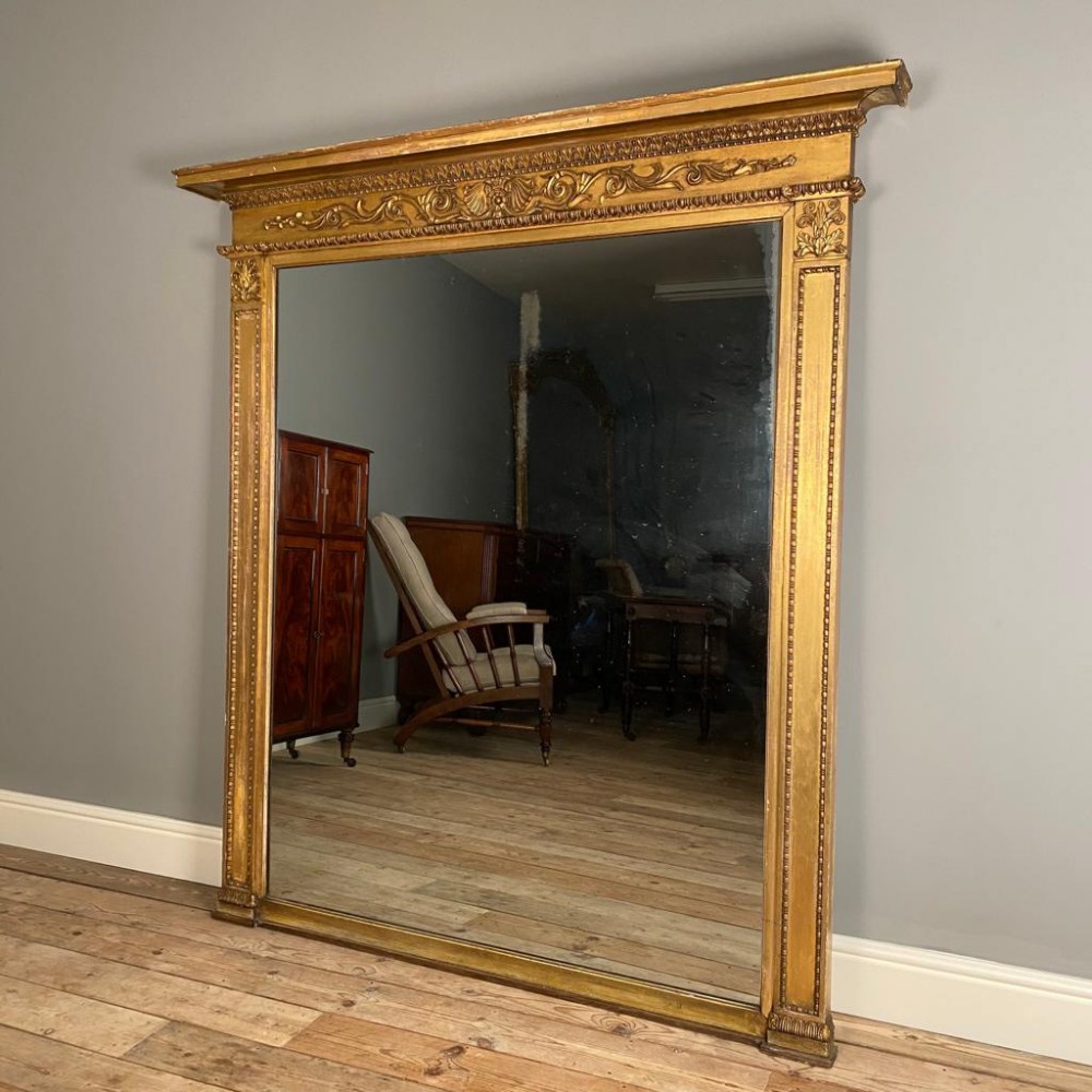 Superb Large Regency Giltwood Overmantle Mirror