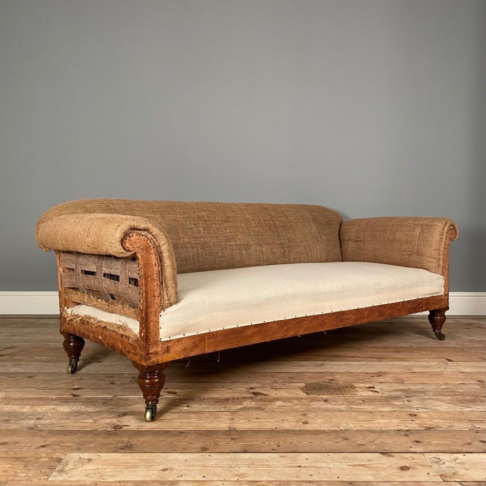 19th C English Walnut Sofa