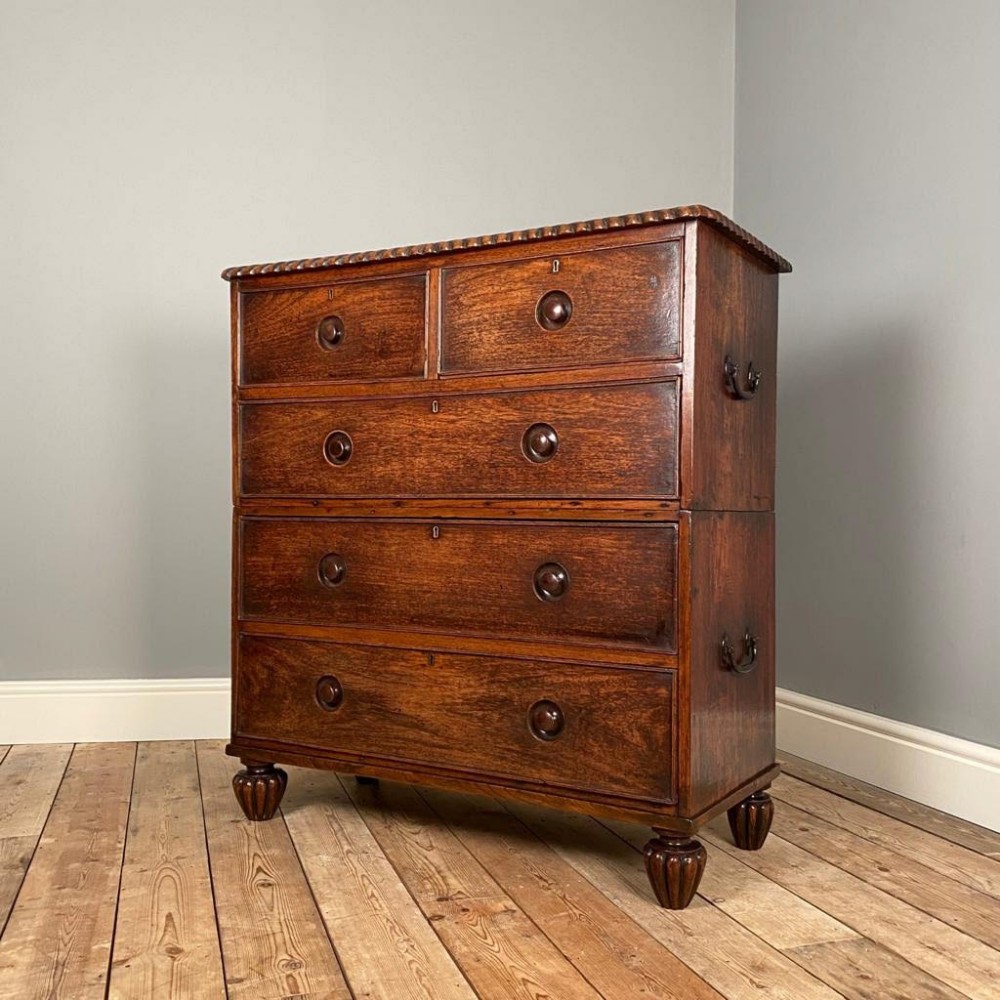 19th Century Colonial Padouk Campaign Chest
