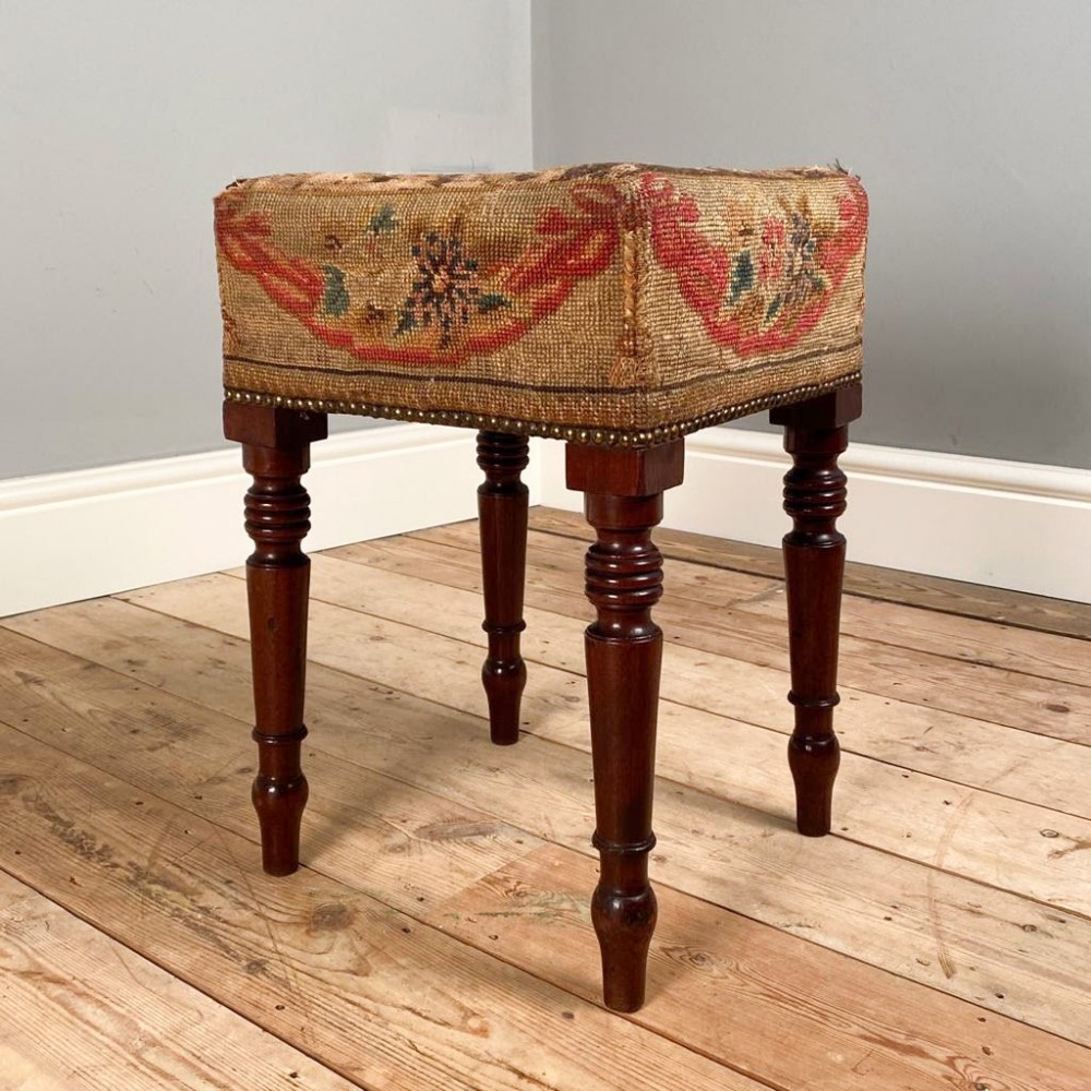 19th C. Mahogany Dressing Table Stool