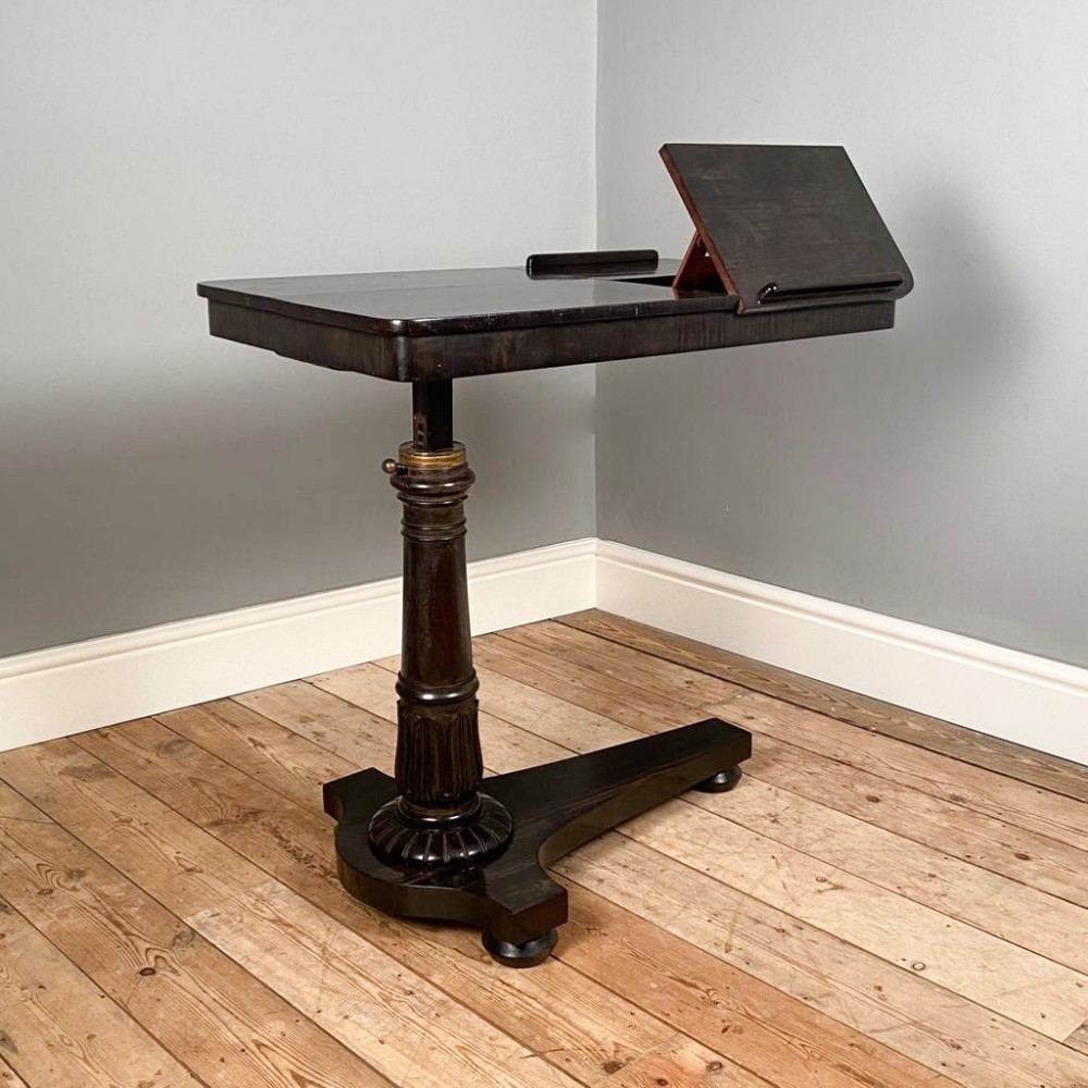19th C Ebony Adjustable Reading Table