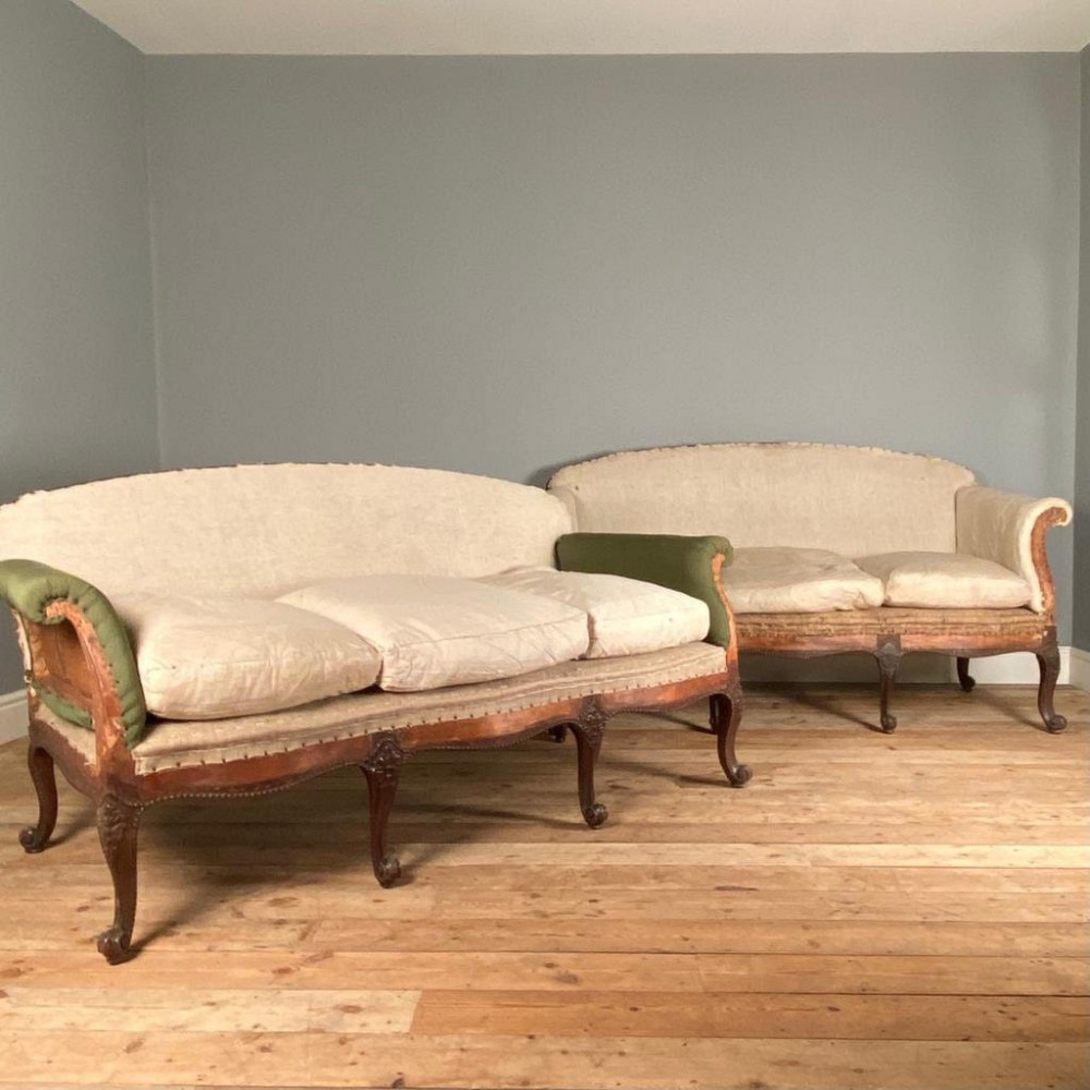 Matched Pair of 19th C English Mahogany Sofas