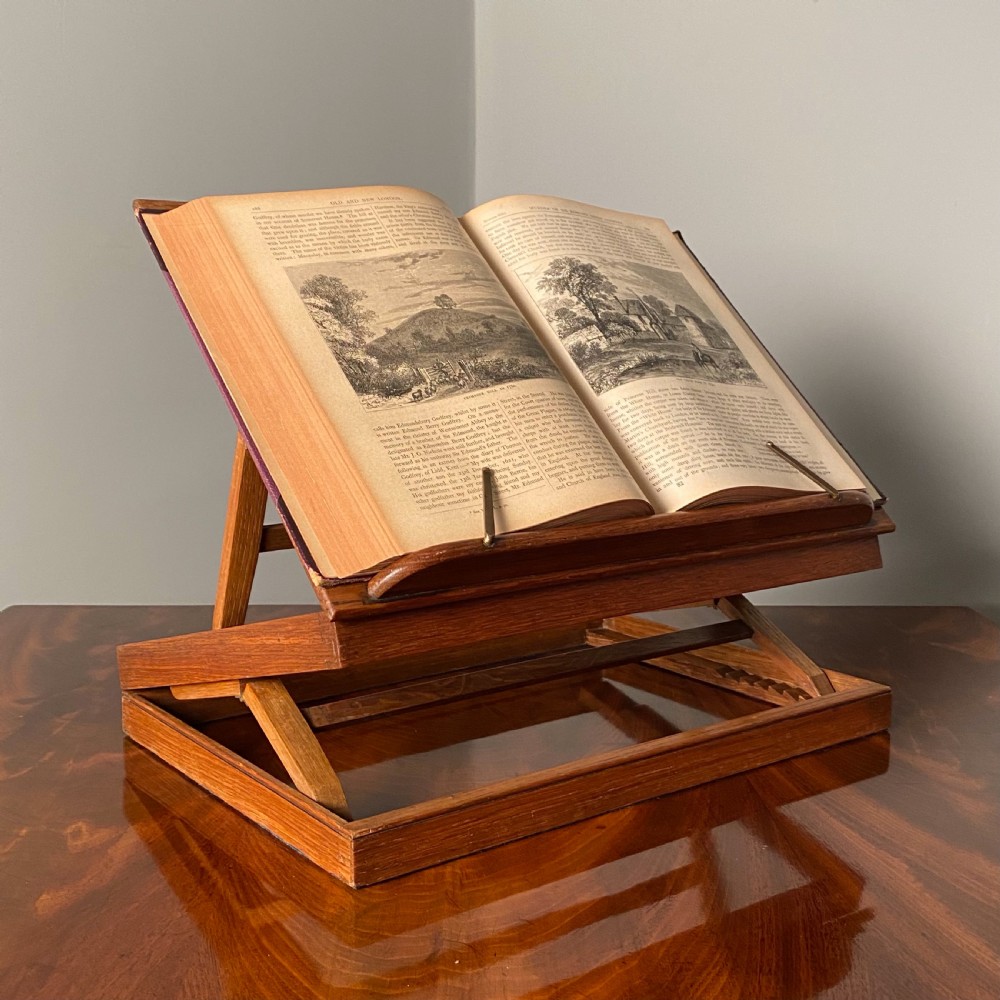 19th C English Oak Book Rest View II