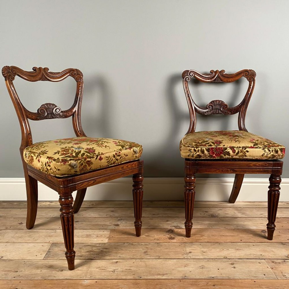 Superb Pair of George IV Rosewood Side Chairs