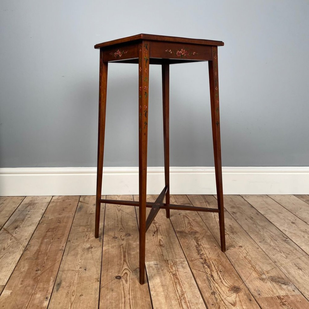 Satinwood Hand Painted Urn Stand